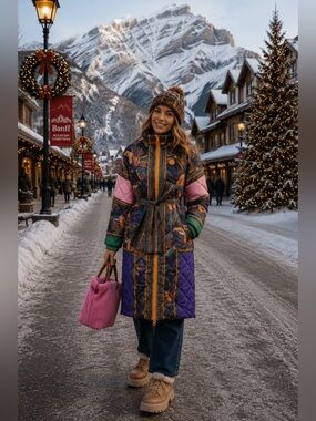 🎉SUPER RARE🎉Farm Rio ANTHROPOLOGIE NWT Graphic Quilted Reversible Coat Size S